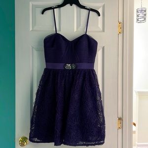 Adrianna Papell Strapless Purple tule dress